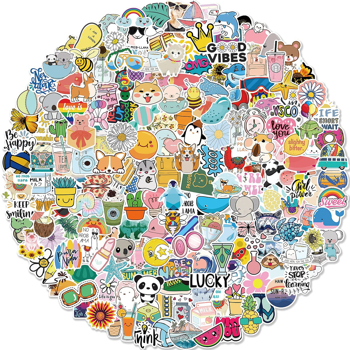 Bekayshad water bottle stickers 200-pack for durable, vibrant bottle customization.