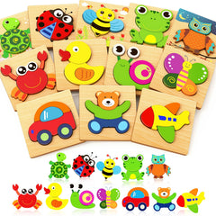Bekayshad wooden puzzle bear: a colorful animal piece supports early color recognition.
