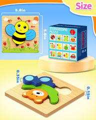 Bekayshad wooden puzzle plane: simple shapes boost hand-eye coordination while playing.