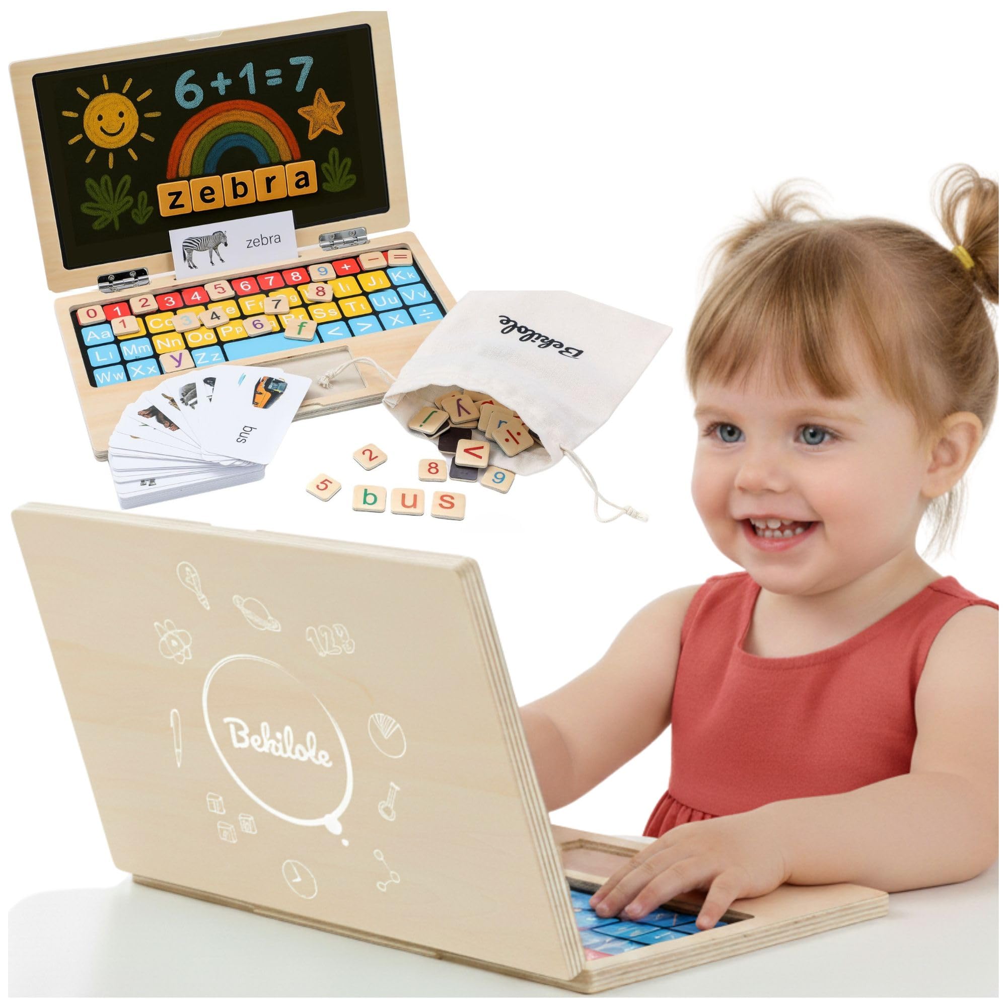 BEKILOLE BekiPad front view for screen-free pretend learning.