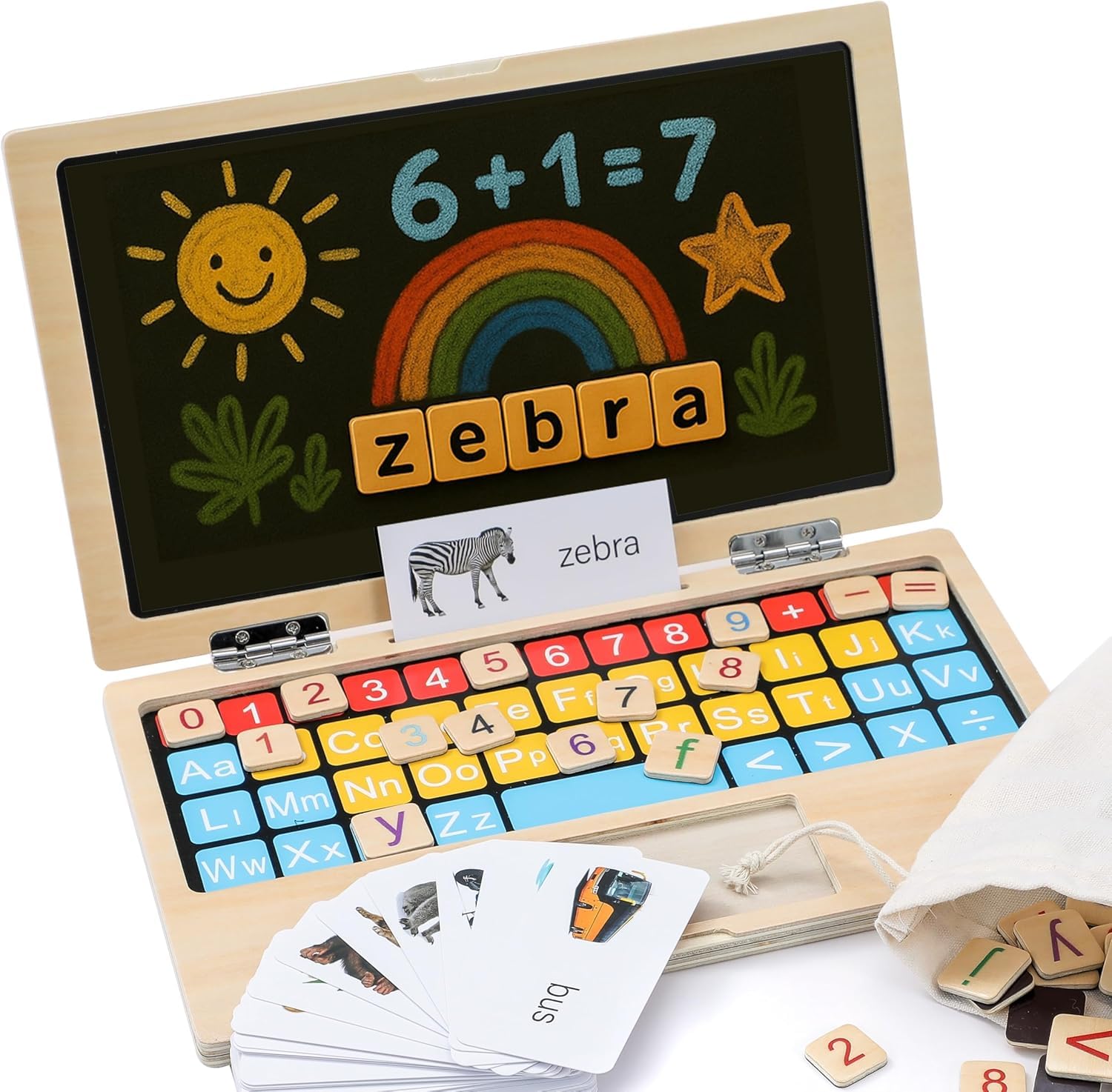 BEKILOLE BekiPad lid open shows tactile keyboard for imaginative play.