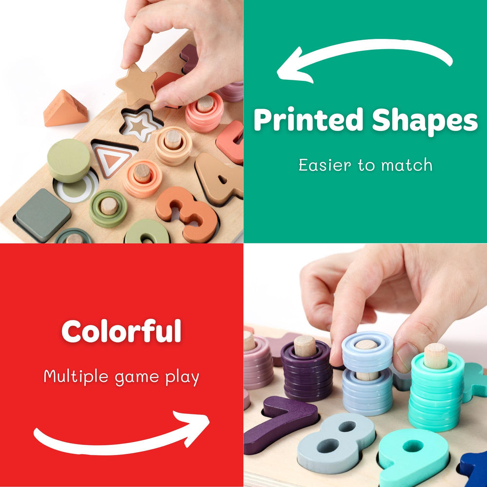 BEKILOLE counting rings on pegs builds counting skills