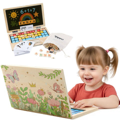 BEKILOLE Floral Laptop front view for screen-free learning
