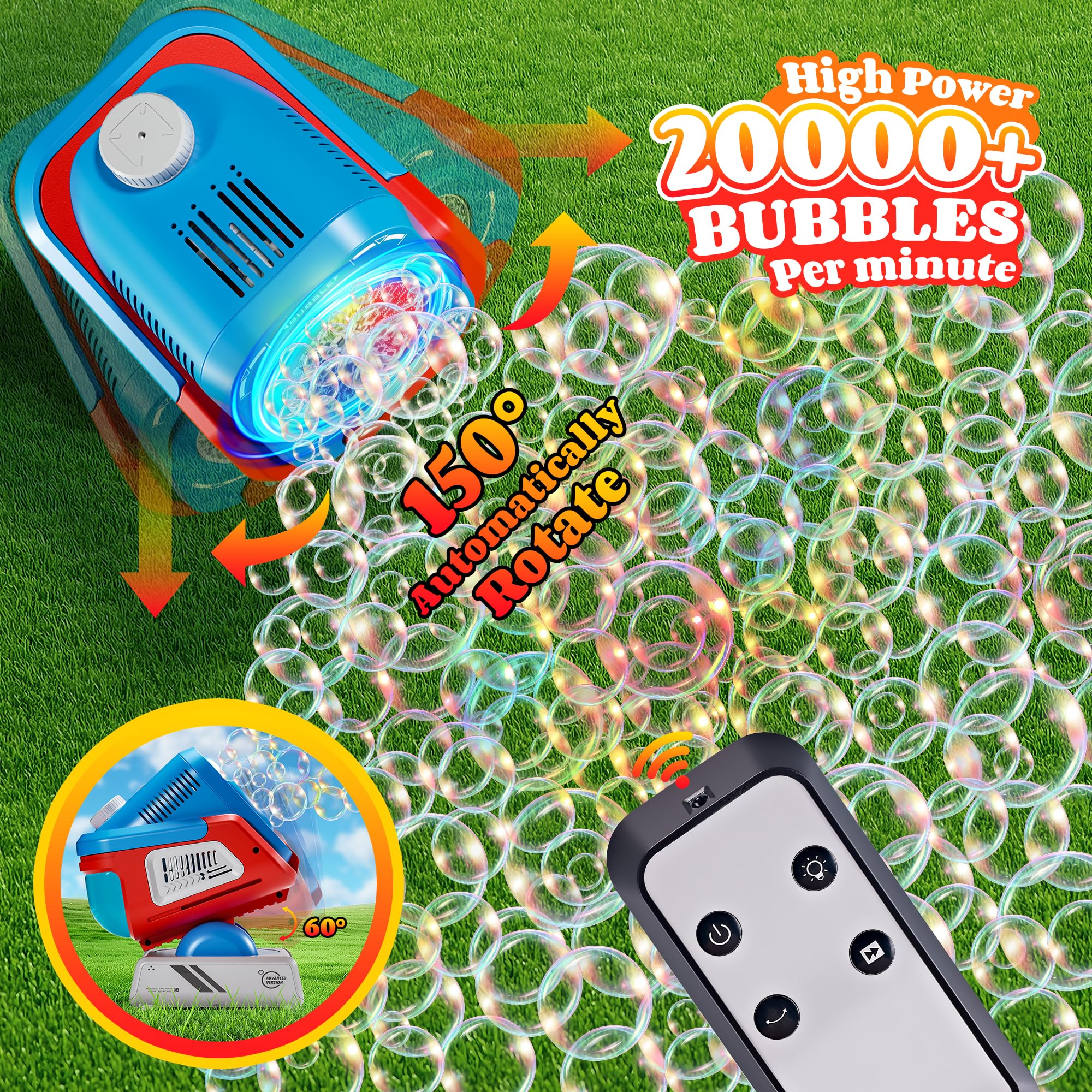 Belemar Bubble Machine delivers 360-degree bubble output for immersive effect.