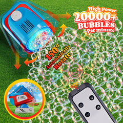 Belemar Bubble Machine delivers 360-degree bubble output for immersive effect.