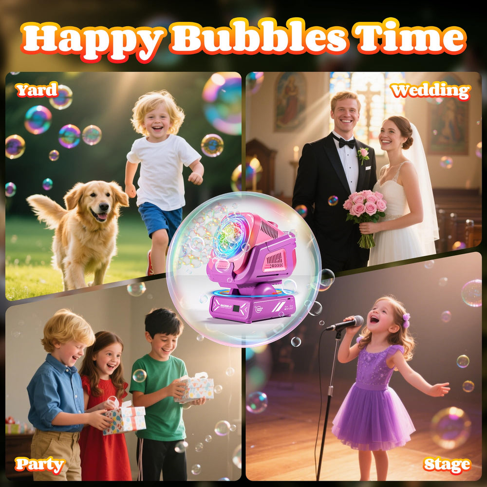 Belemar bubble machine ideal for outdoor parties and weddings, adding magical bubbles.