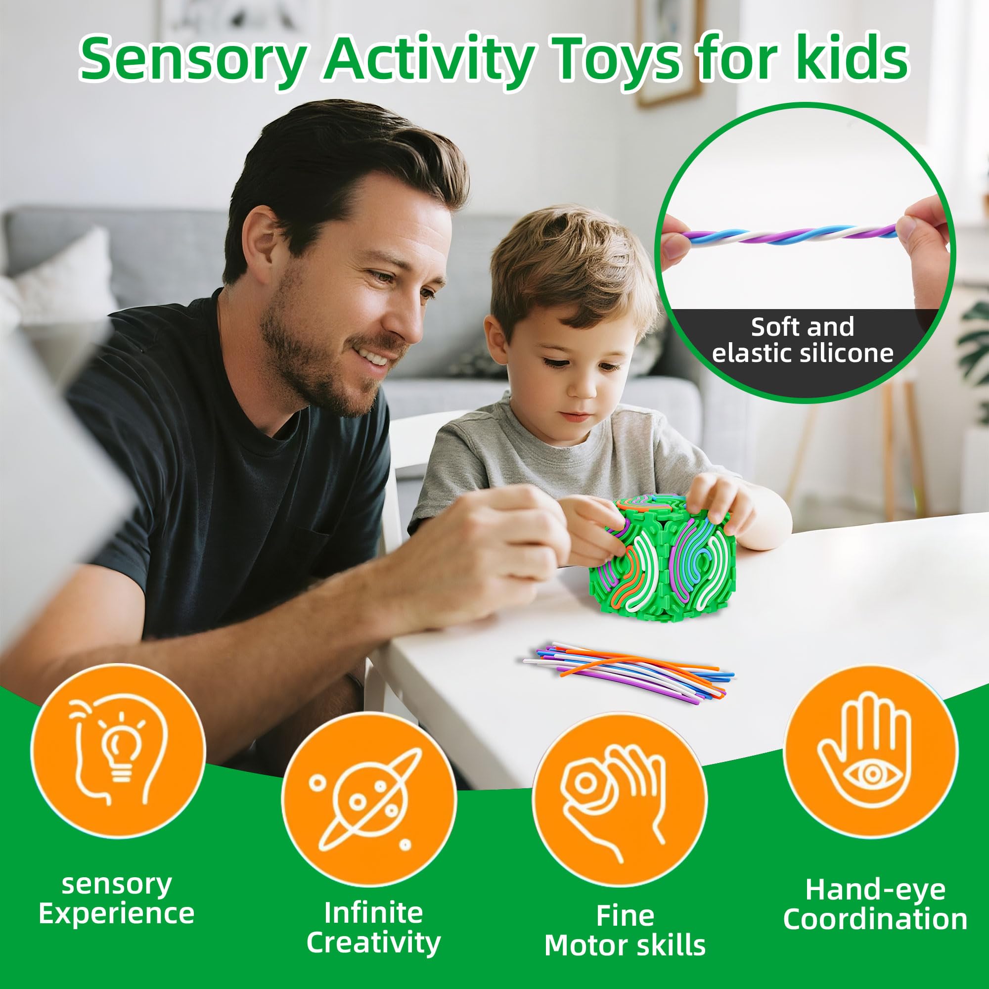 BELLESTILE travel-size silicone fidget board for quiet on-the-go entertainment