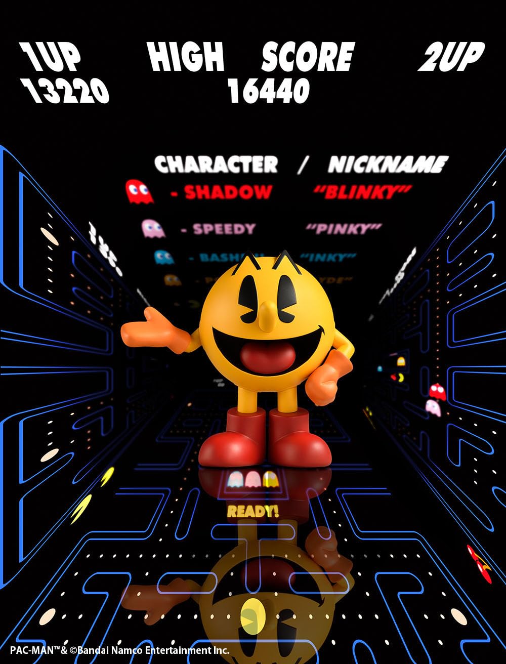 BellFine Pac-Man SoftB Half packaging showcases collectible appeal.