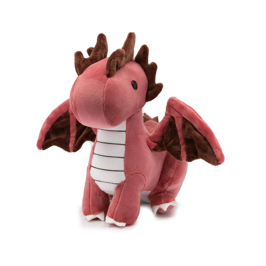 Bellzi Fire Dragon plush, front view, ideal for cozy hugs and imaginative play.