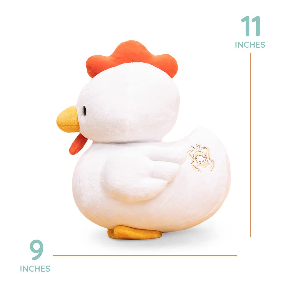 Bellzi Hen close-up shows velvety fabric for gentle hugs.