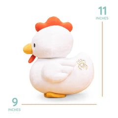 Bellzi Hen close-up shows velvety fabric for gentle hugs.