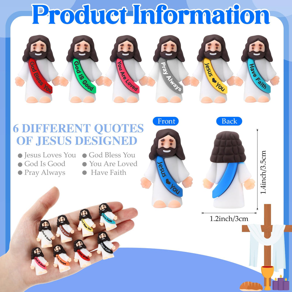 Bememo Jesus figurines color variety 12 colors enhances classroom or party decorations
