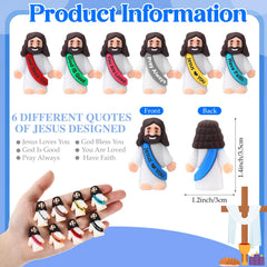 Bememo Jesus figurines color variety 12 colors enhances classroom or party decorations