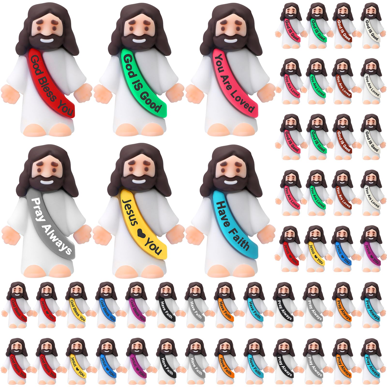 Bememo little Jesus figure with a colorful cassock, ideal for classroom activities