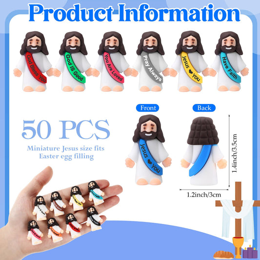 Bememo mini Jesus figures made of rubber, durable for events and reuse