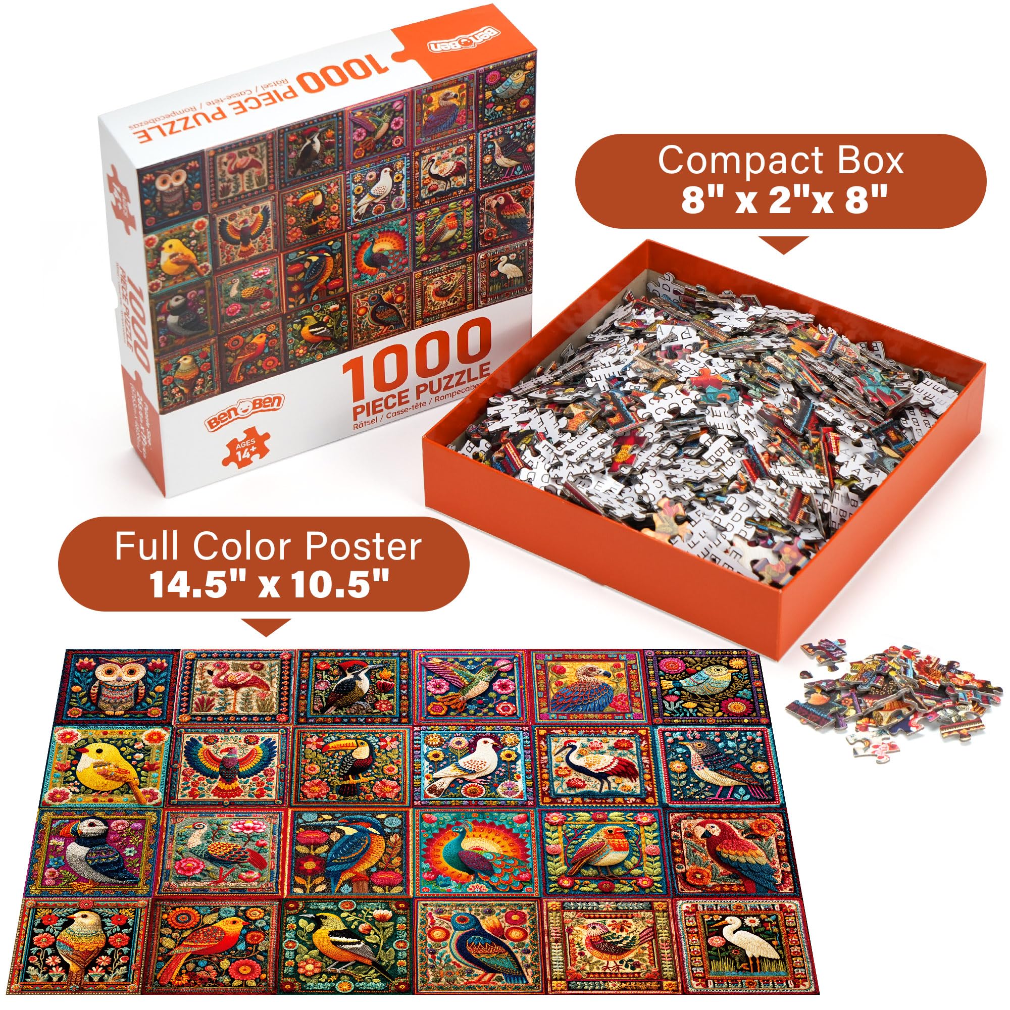 BenBen 1000-piece greyboard puzzle promises sturdy pieces and long-lasting craft fun.