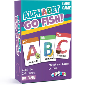 BenBen alphabet go fish cards 104 set for learning letters and memory matching.