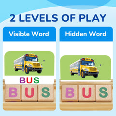 BenBen CVC words cards show clear words, aiding early reading and word building.
