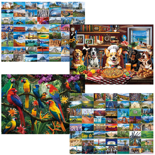 BenBen Dogs' Dinner Party 1000-piece puzzle for family puzzling.