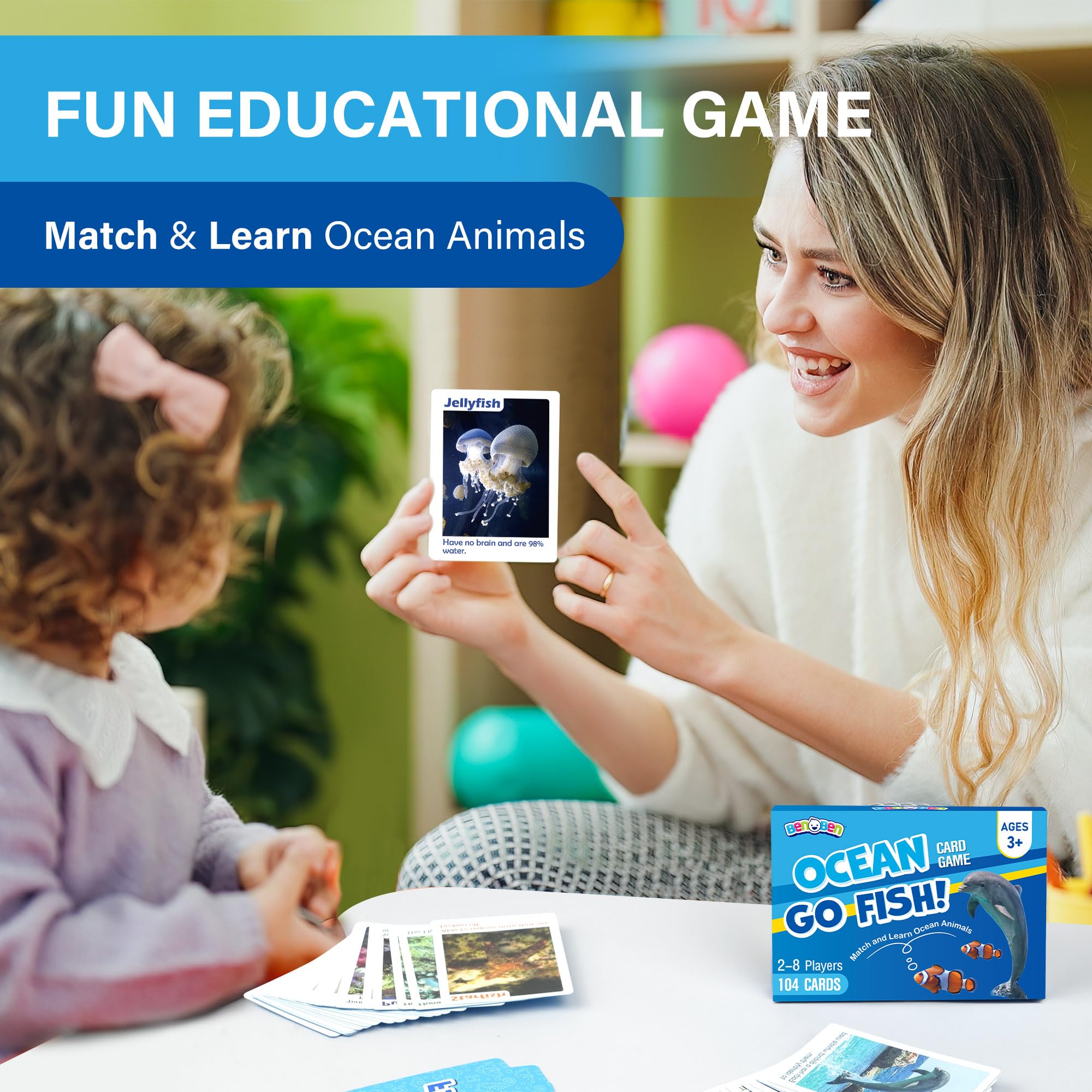 BenBen Go Fish cards measure 2.5 by 3.5 inches for small hands.