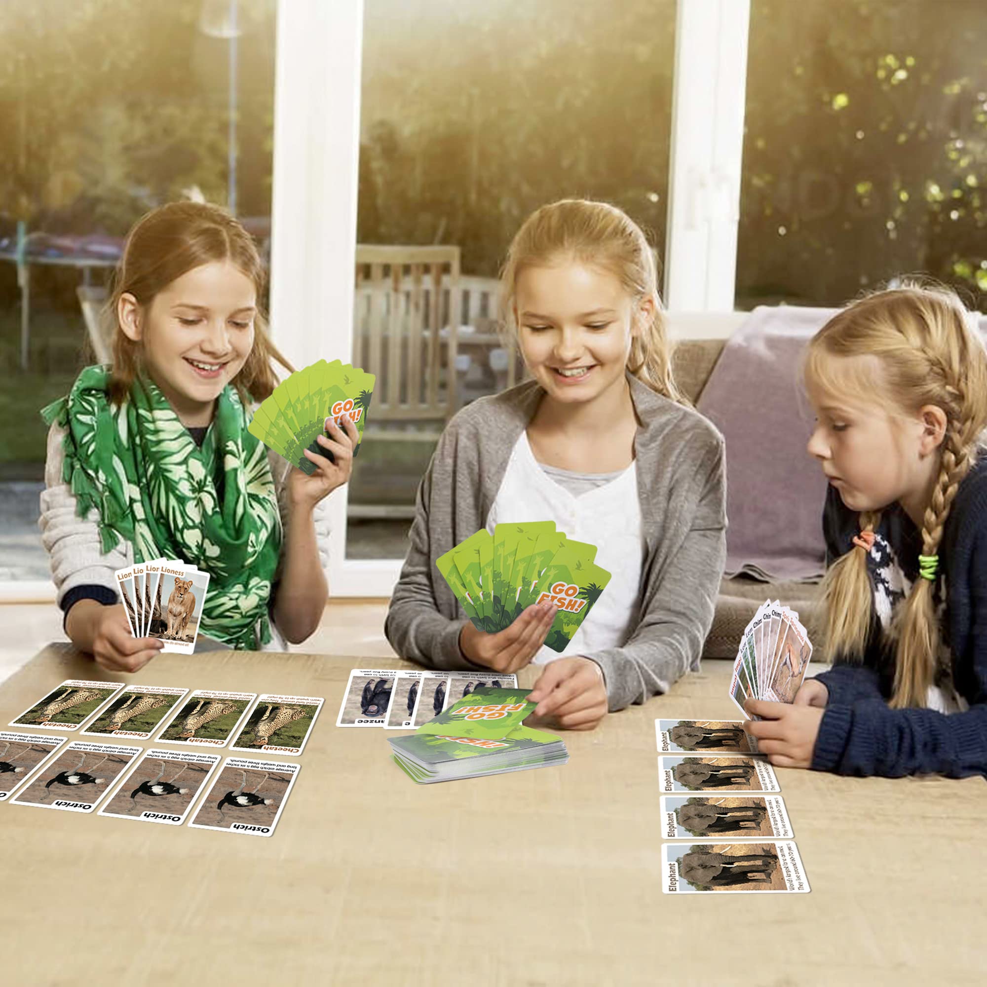 BenBen Go Fish supports learning at home with safari animal matching skills.