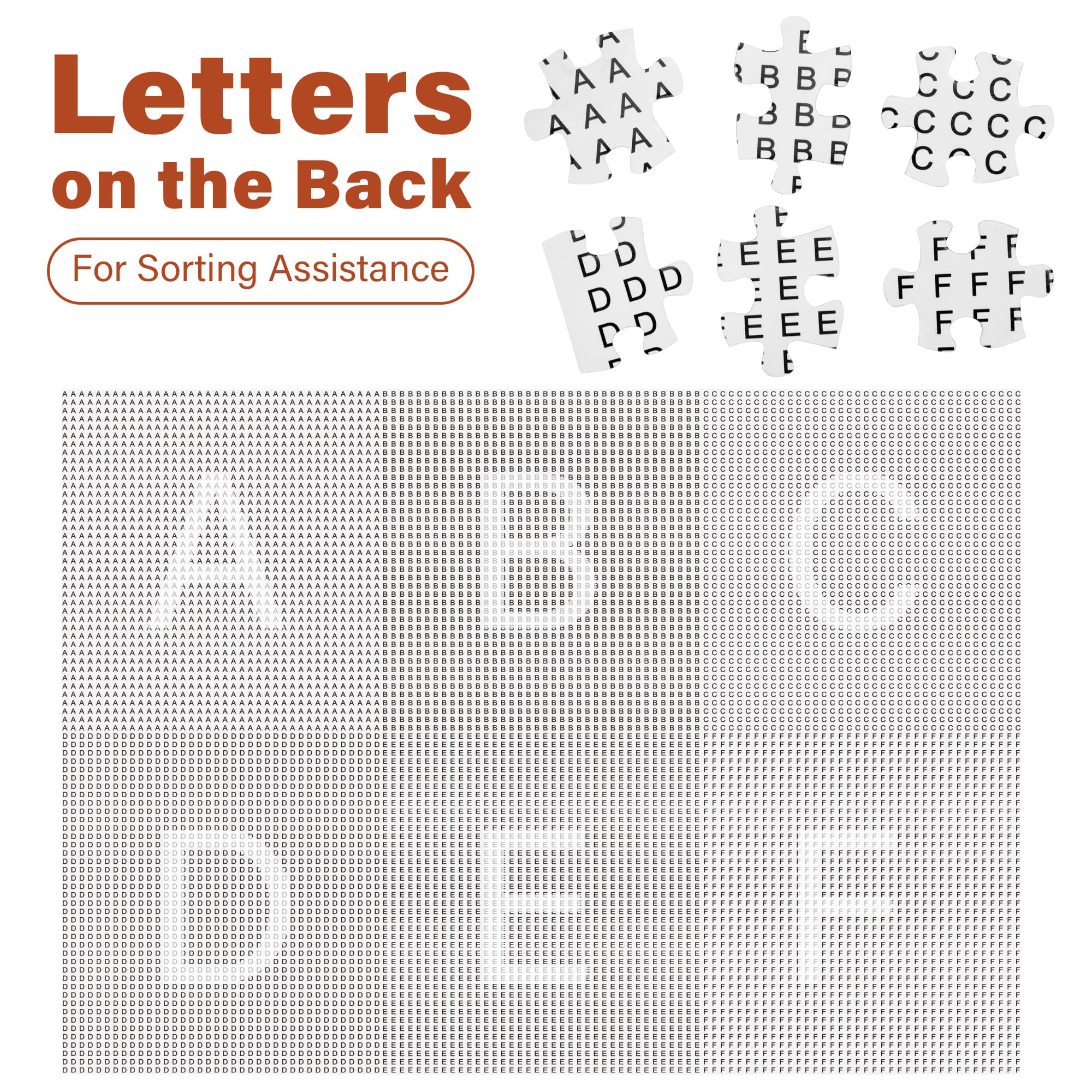 BenBen letters-on-back puzzle pieces assist sorting during focused group sessions.