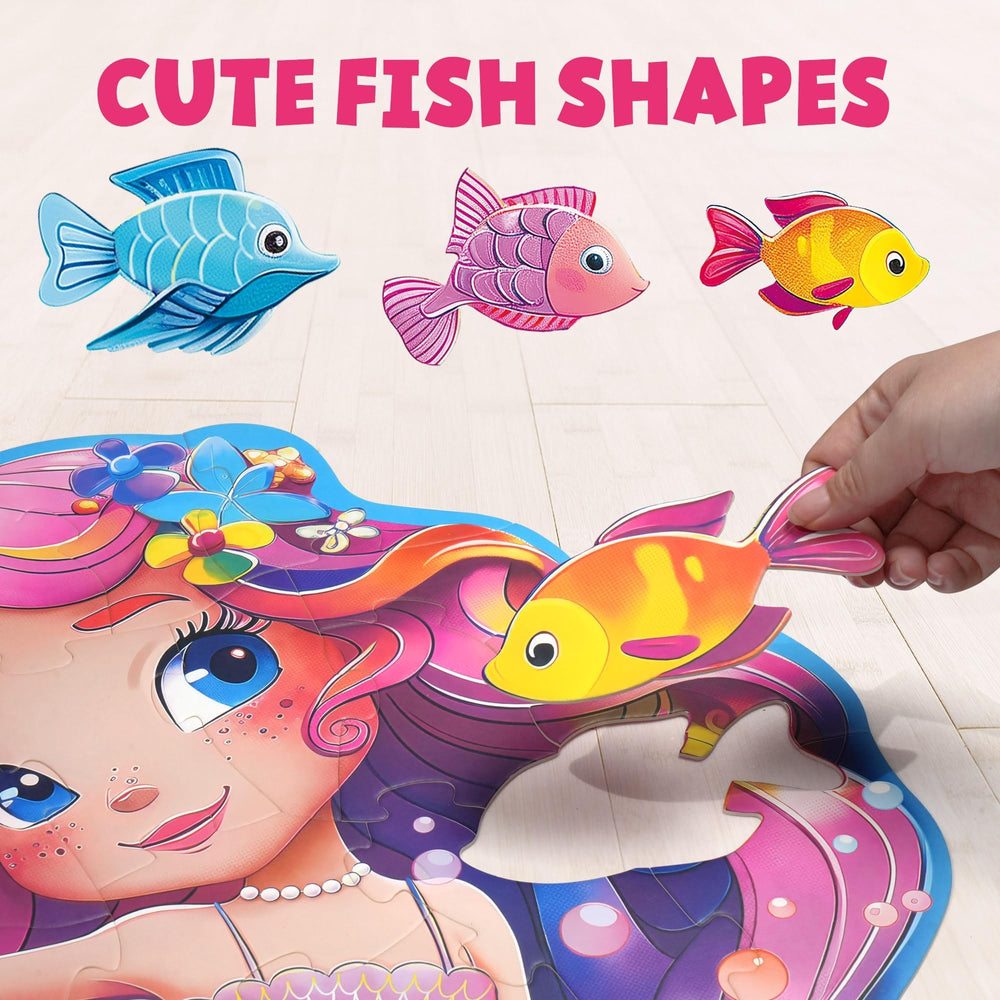 Thick sturdy pieces of BenBen mermaid puzzle for durability