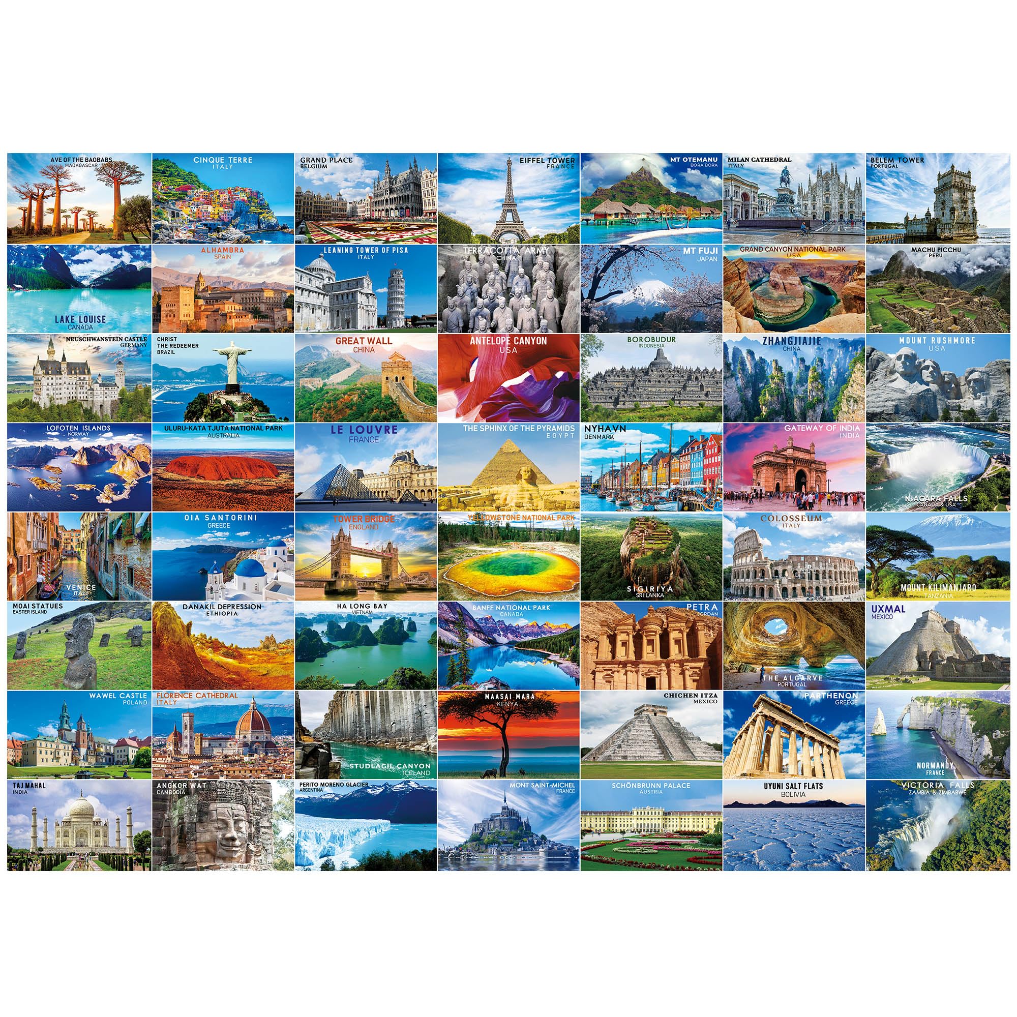 BenBen World Landmarks collage puzzle by BenBen for adults, relaxing focus and exploration