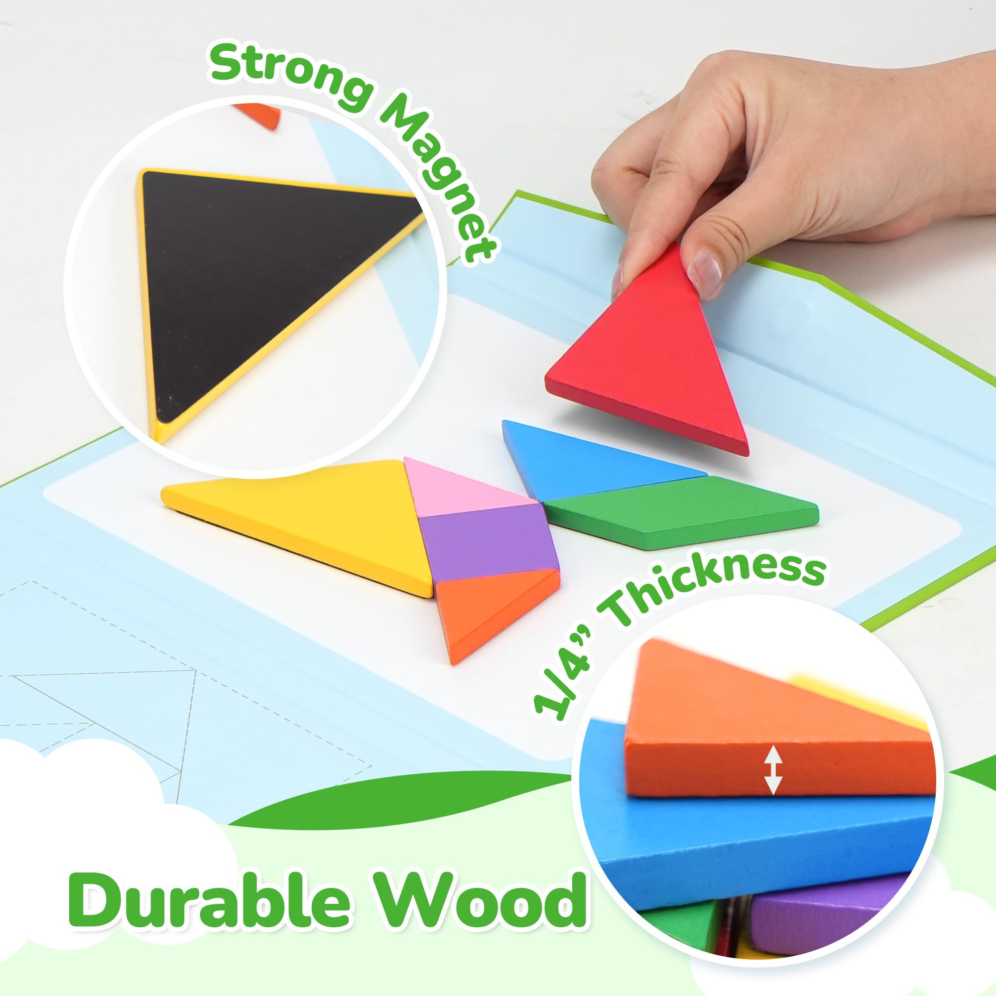 BenBen strong magnets keep pieces in place during bumpy drives and flights.