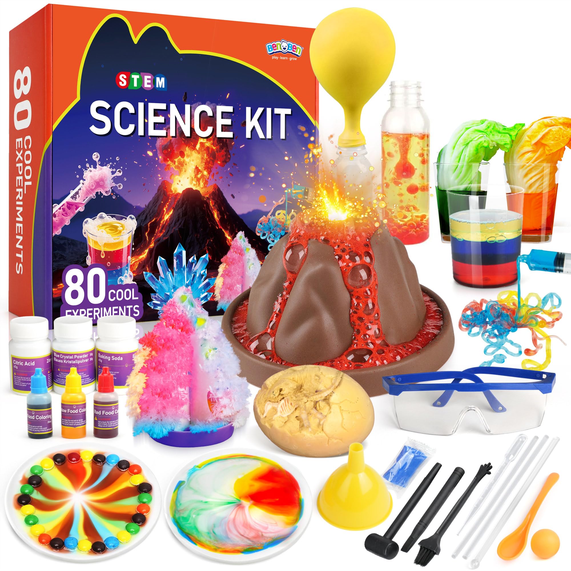 BenBen Volcano Science Kit cover shows hands-on learning at home.