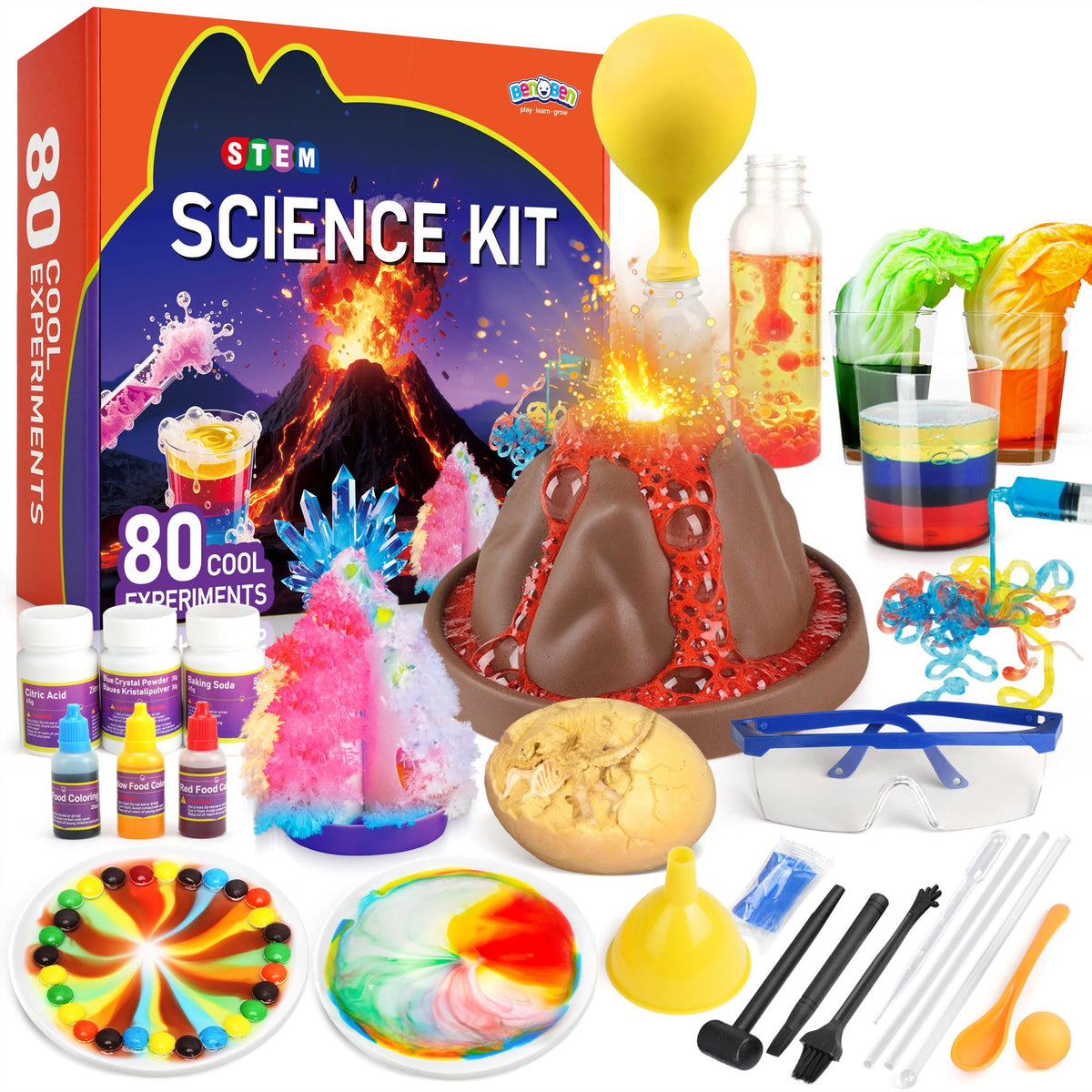 BenBen Volcano Science Kit cover shows hands-on learning at home.