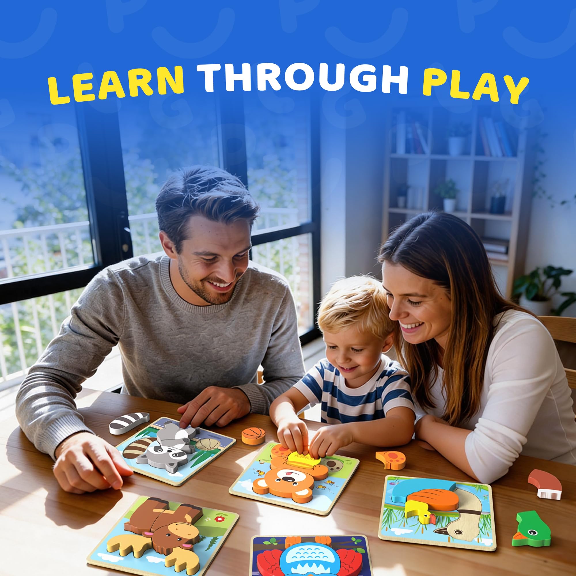 BenBen Six-piece puzzle set - versatile for solo or group play.