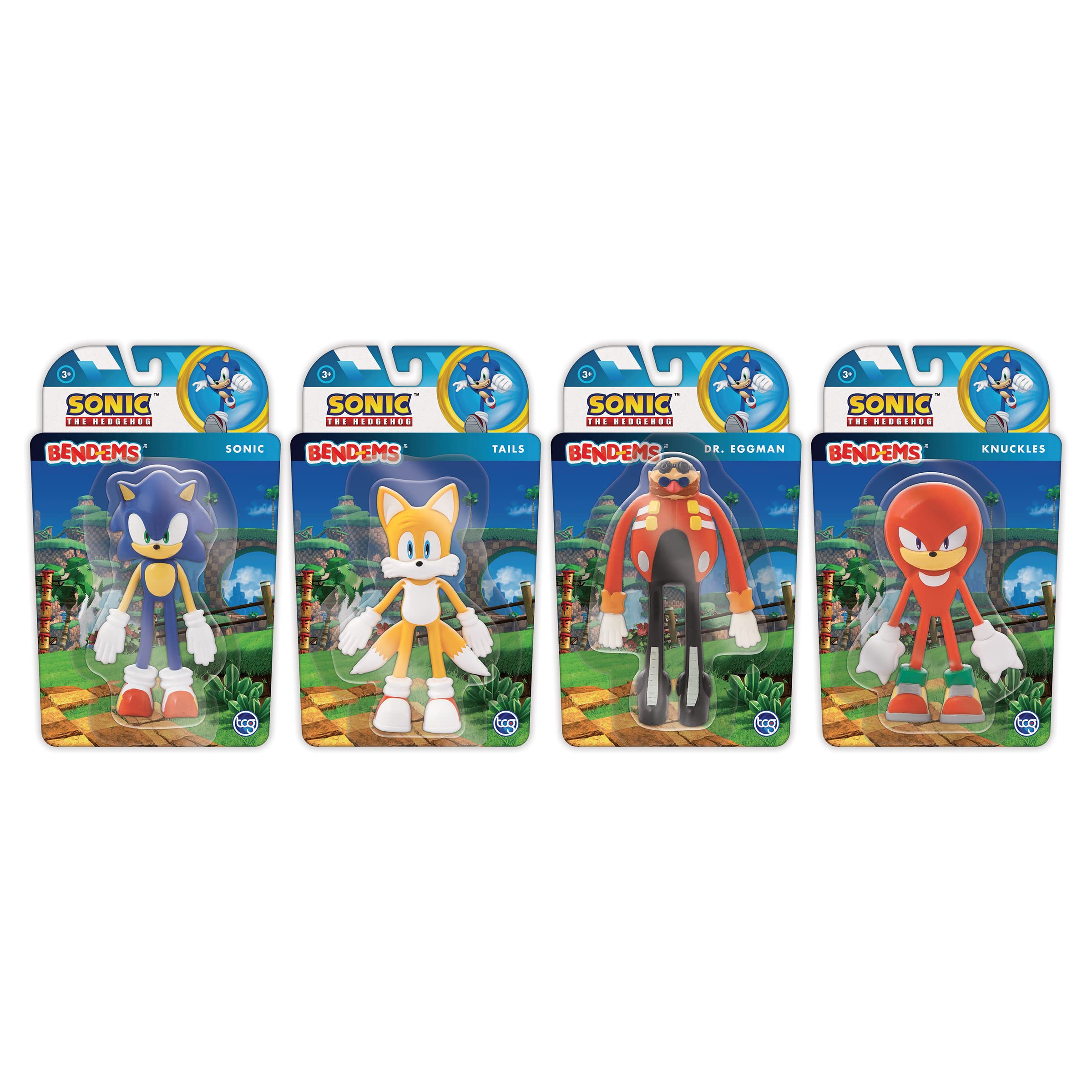 Bend-Ems Sonic Tails figure ready for ages 3 and up adventures.