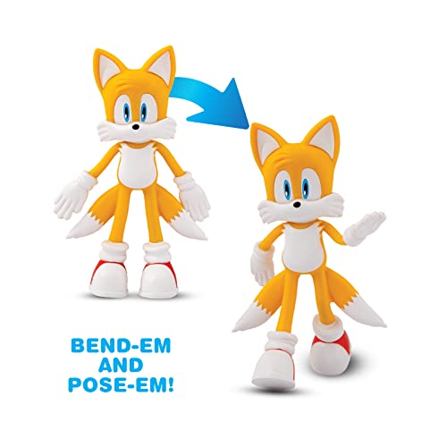 Bend-Ems Sonic Tails figure in soft PVC for durable kid-friendly fun.