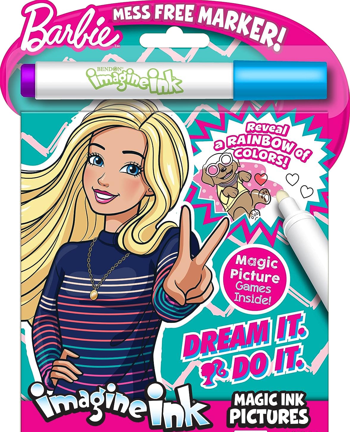 Bendon Barbie coloring utensils pack in classic and bright colors.