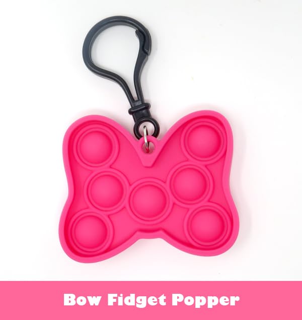 Bendon Bow Pop Fidget keychain offering soft sensory play on the go