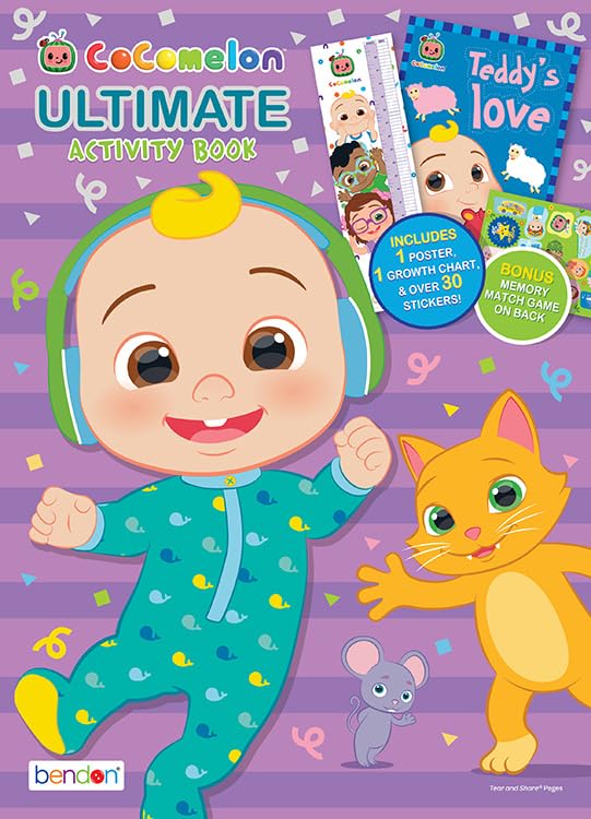 Bendon Cocomelon coloring book cover featuring bright characters for creative play