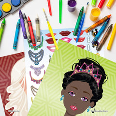 Bendon Create-A-Face Princess empty-face 01: keeps hands busy with imaginative art
