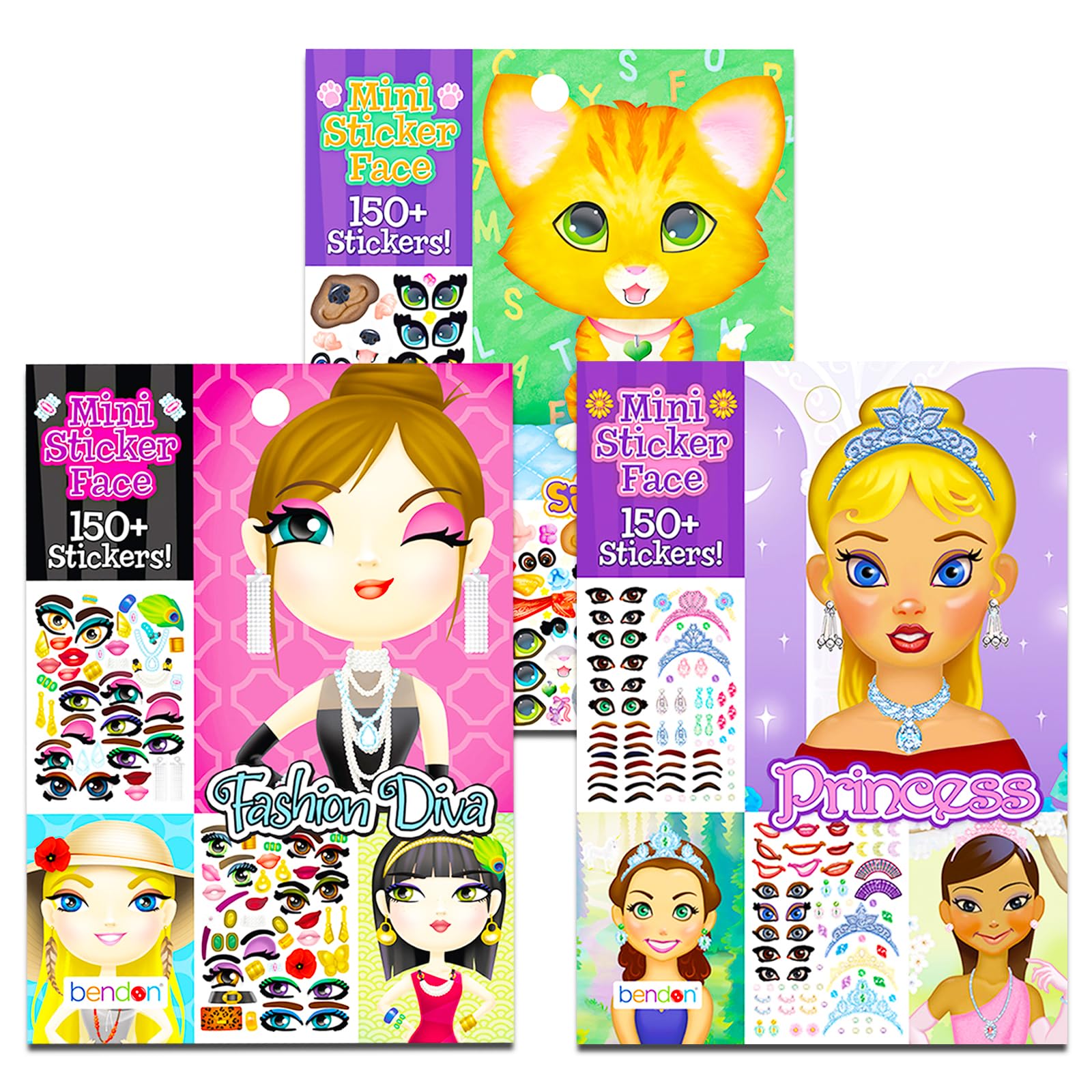 Bendon Create A Face sticker books princess for imaginative play