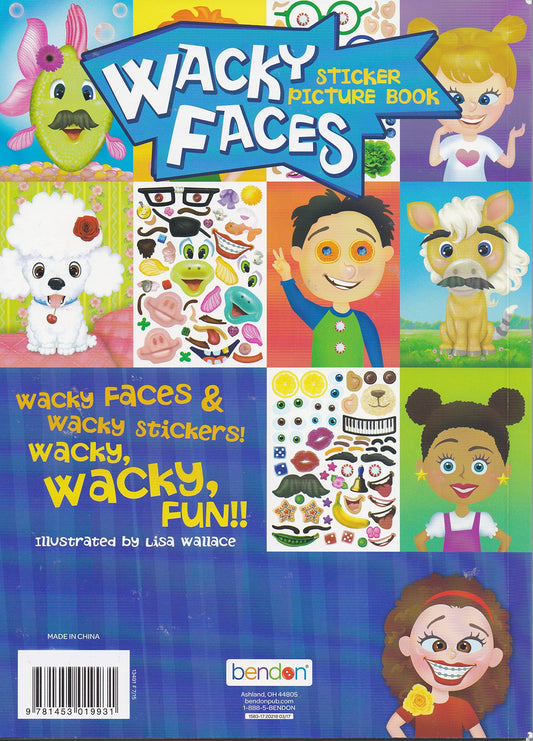 Bendon Create-A-Face sticker pad sticker sheet 1 features bright, repositionable pieces.