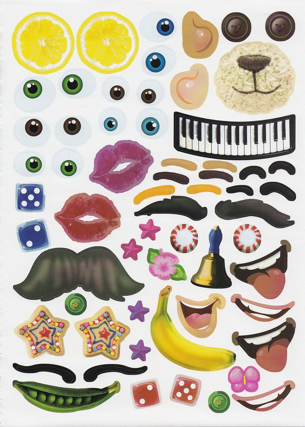 Bendon Create-A-Face sticker pad sticker sheet 4 with reusable designs for ongoing fun.