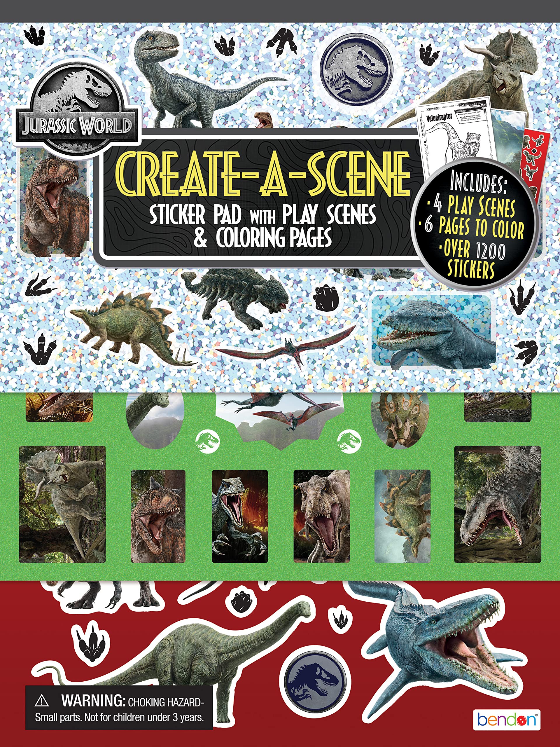Bendon Create-A-Scene reusable sticker pad with 1200+ stickers for imaginative play and fine motor practice