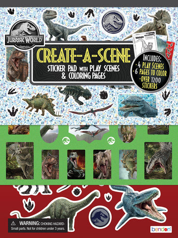 Bendon Create-A-Scene reusable sticker pad with 1200+ stickers for imaginative play and fine motor practice
