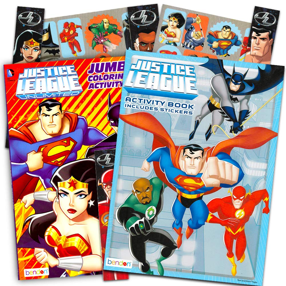 Bendon DC Justice League coloring book cover featuring heroes, ideal for creative play