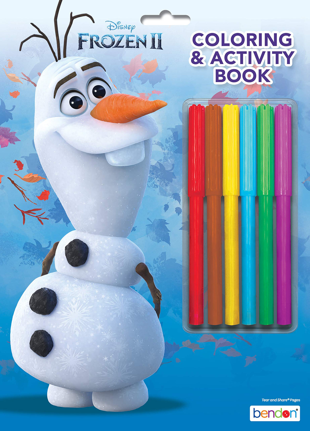 Bendon Disney Frozen 2 Olaf coloring book cover highlighting beloved characters for creative play.