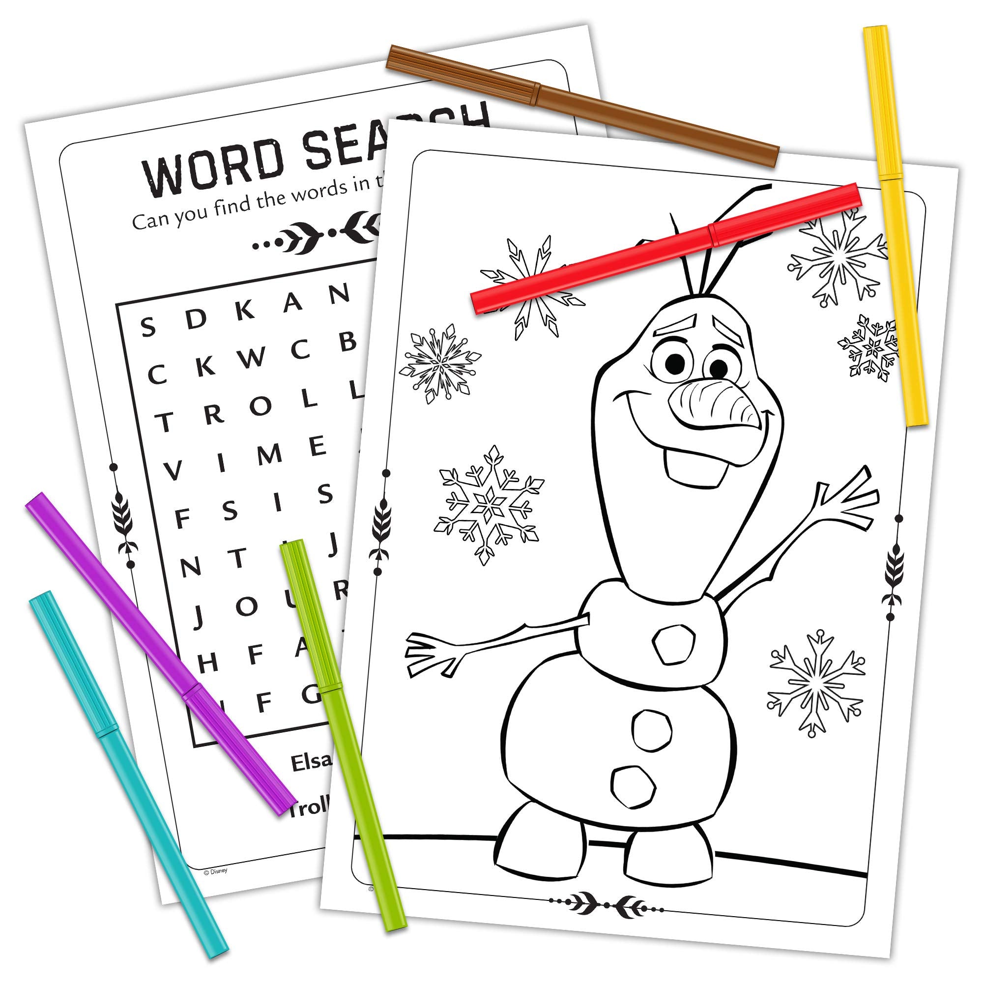 Bendon Disney Frozen 2 Olaf interior pages with themed scenes spark imagination and focus.