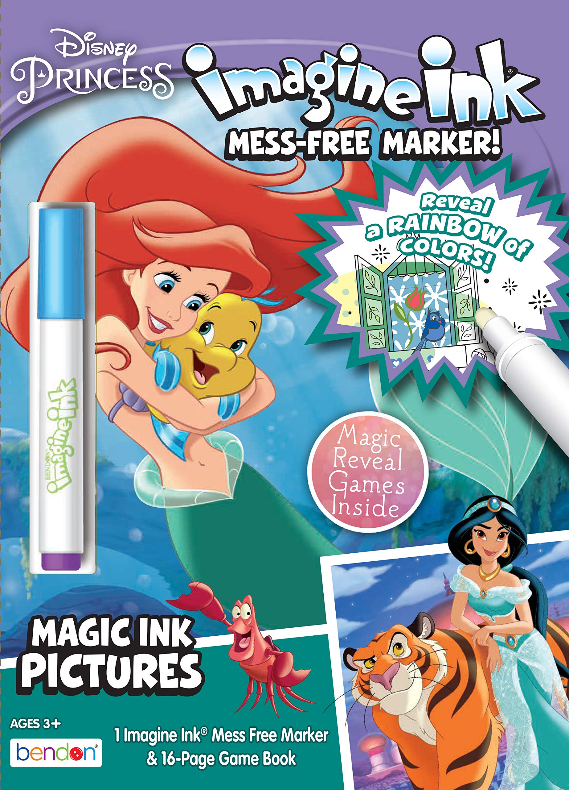 Bendon Disney Imagine Ink Little Mermaid cover art shows rainbow color reveal