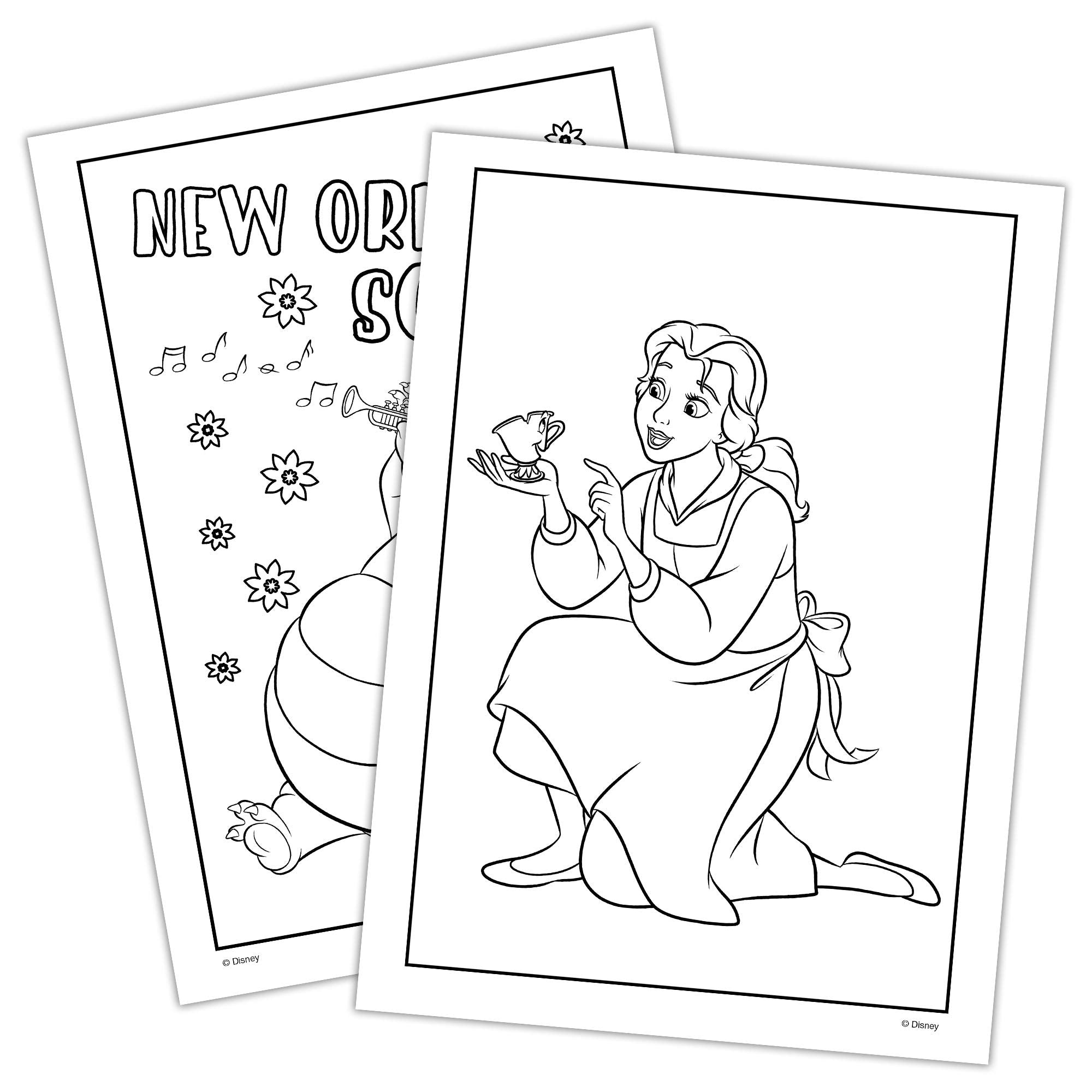Disney Princess scenes from Imagine Ink invite creative coloring