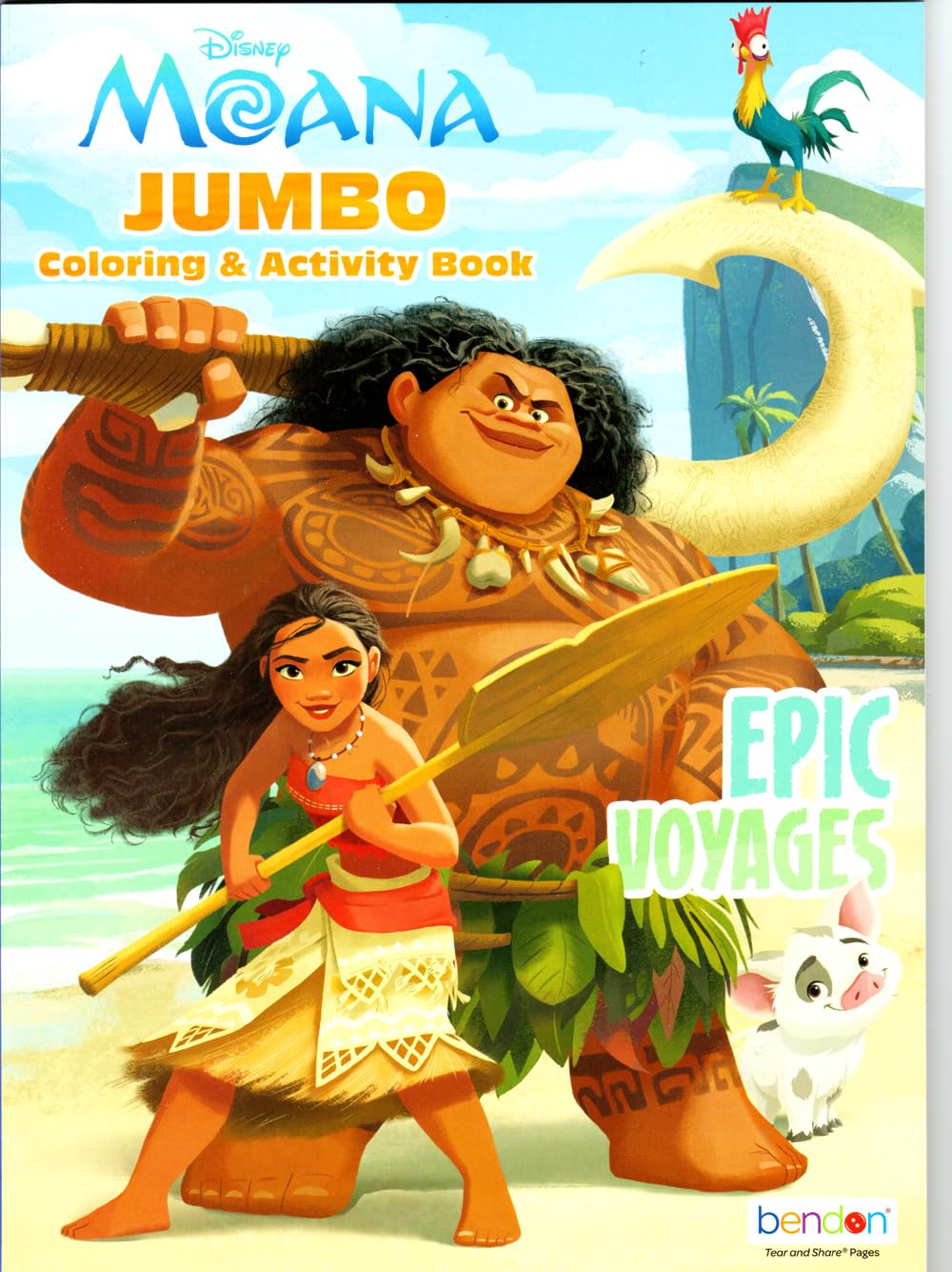 Bendon Disney Moana coloring book pages with licensed artwork for creativity.