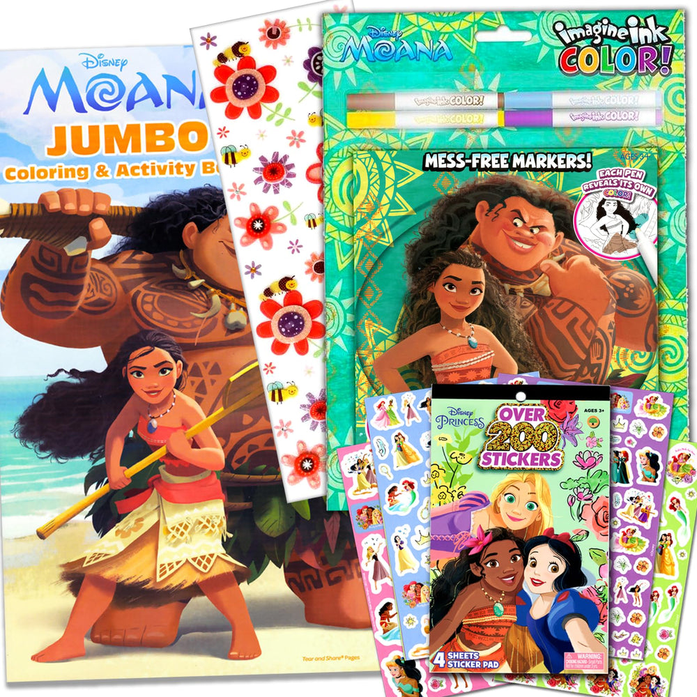 Bendon Disney Moana Imagine Ink front cover for mess-free coloring.